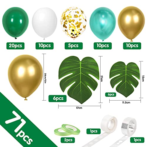 O-Kinee Ballonnen groene witgouden ballonnen, 55 stuks metallic groene ballonnen, ballonnenslinger groen, confetti… - Image 3