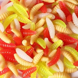 Fake Maggots - 50pcs 2cm 0.3g Maggot Grub Soft Lure Baits Smell Worms Glow Shrimps Fishing Lures - Maggots Fishing Bait