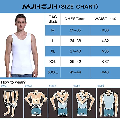 Mjhcjh Mens Compression Shirt Slimming Vest Undershirt Body Shaper Tank Tops Shapewear Workout Abs Abdomen Black L #TOP6