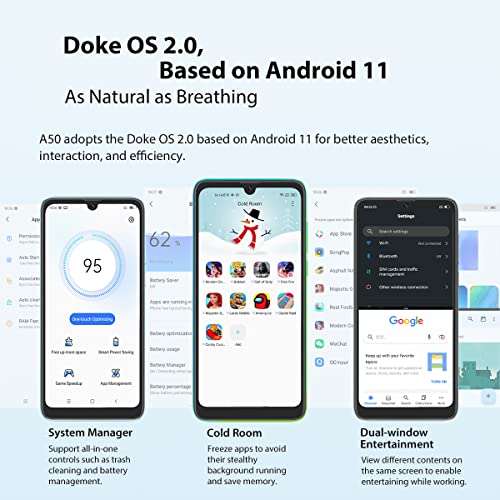 Blackview A50 Smartphone 2022 - 4G, 6.088" HD+, 3GB/64GB, Grön