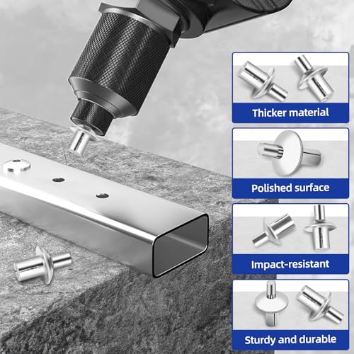 150 Stück Aluminium Kernnieten: Alu Nieten, Drive Rivets, Aluminiumkernnieten Mit Rundem Kopf, Alu Nieten, Aluminiumkernnieten Mit Rundkopf Zur Befestigung von Autos, Metallen, Kunststoffen, Holz usw