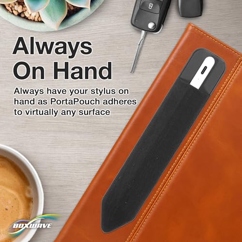 Image of BoxWave Stylus Pouch Compatible with EVICIV Raspberry Pi 4 Touchscreen Monitory (5 in) - Stylus PortaPouch, Pen Stylii Holder Carrier Portable Self-Adhesive - Jet Black