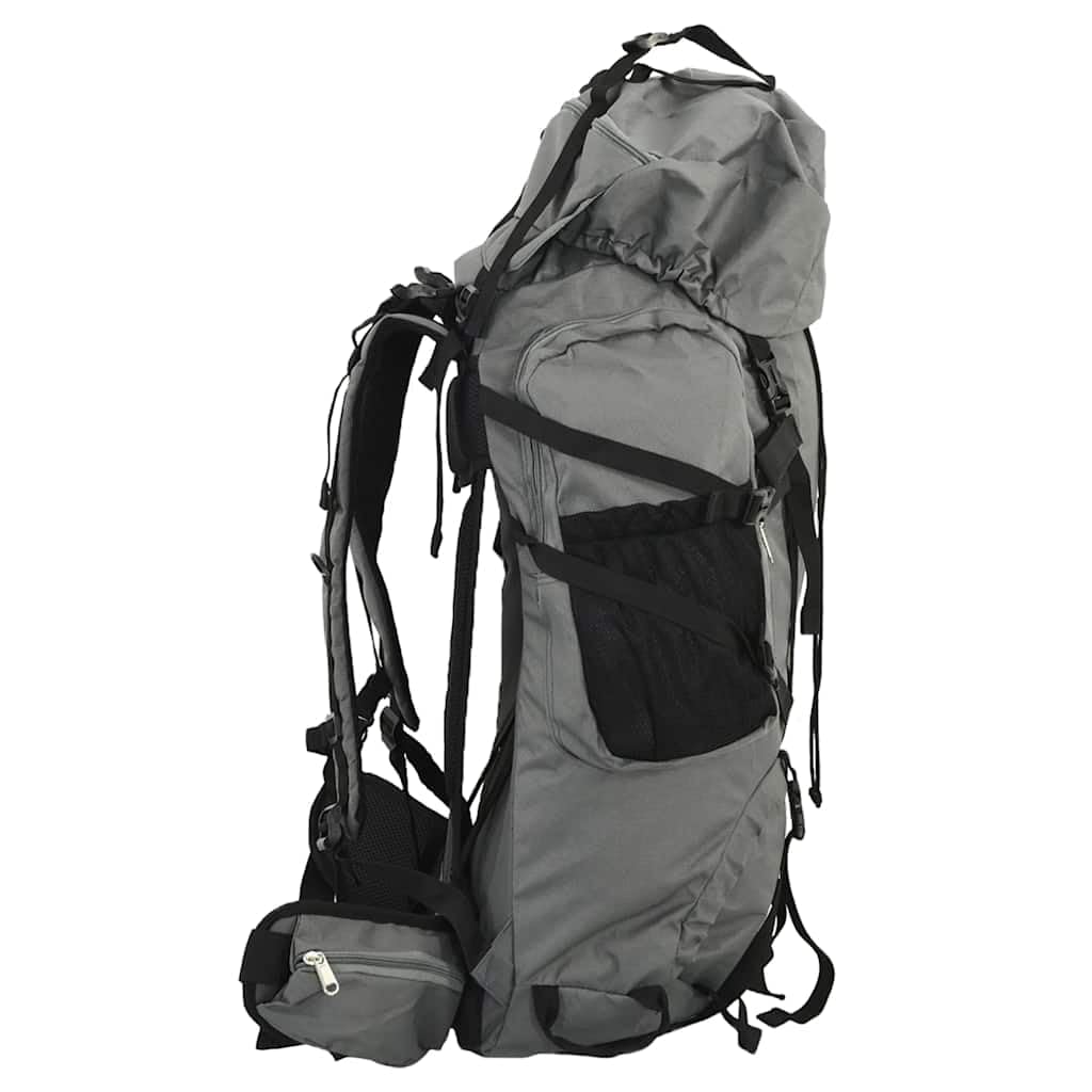 Plecak trekkingowy 60 l, czarny, wykonany z wytrzymałej tkaniny Oxford, na kemping i przygody na świeżym powietrzu, szary 3, L, Rzemieślnik