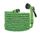 VFM - Manguera de jardín extensible con 7 ajustes de pulverización de 15 m