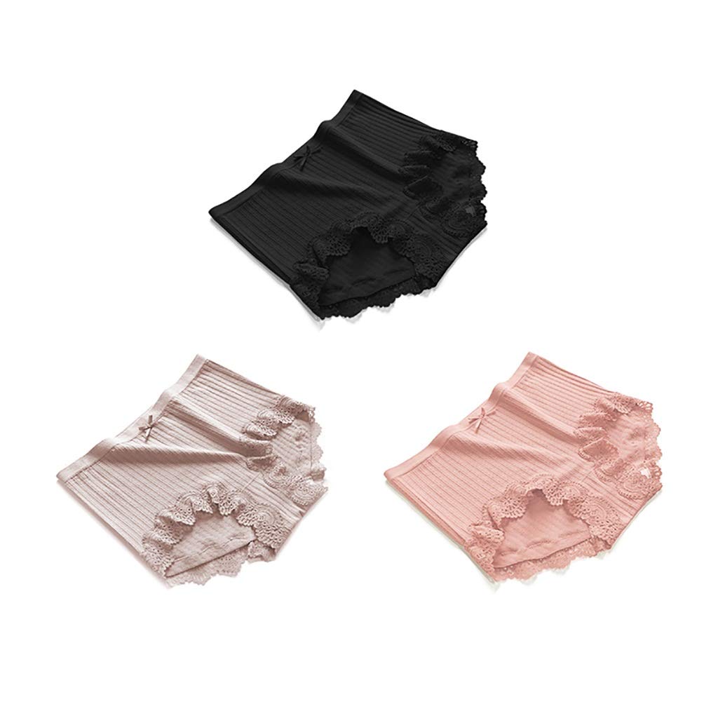 Bikinis Taillenslips 3er Pack Damen Slips Maxi Damen Hipster Mid Rise Slips 100% Baumwolle Full Comfort Fit Unterwäsche Baumwolle High Leg Brief, 5 Stil (Color : C)