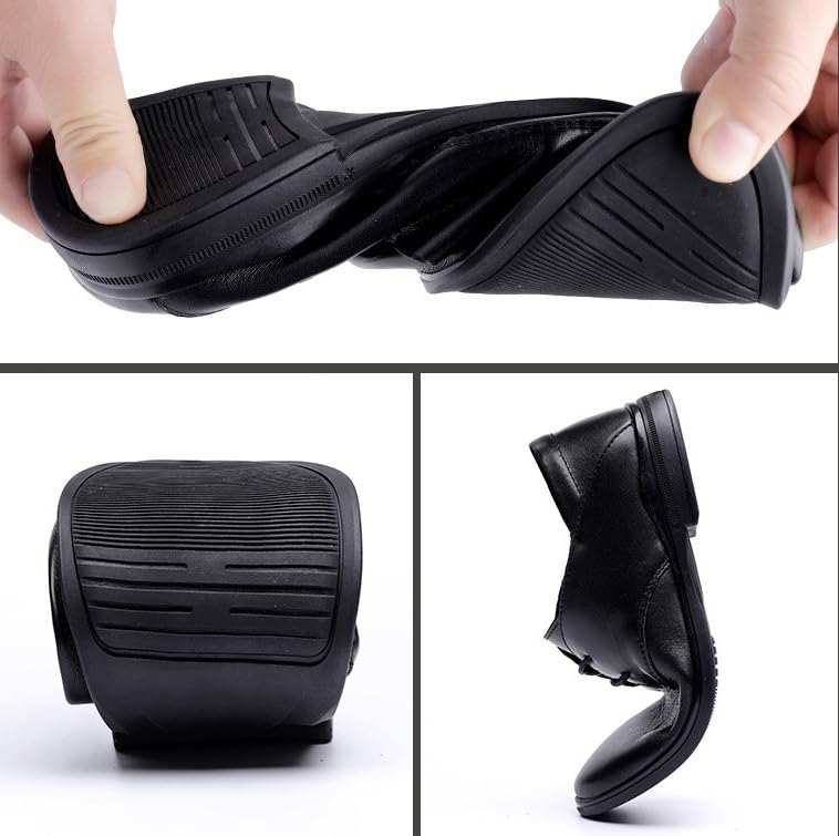 Men's Classic Lace Up Low Top Leather Dress Shoes Mens Retro Comfortable Business Height Increasing Non-Slip Softsole Walking Oxford Shoes4