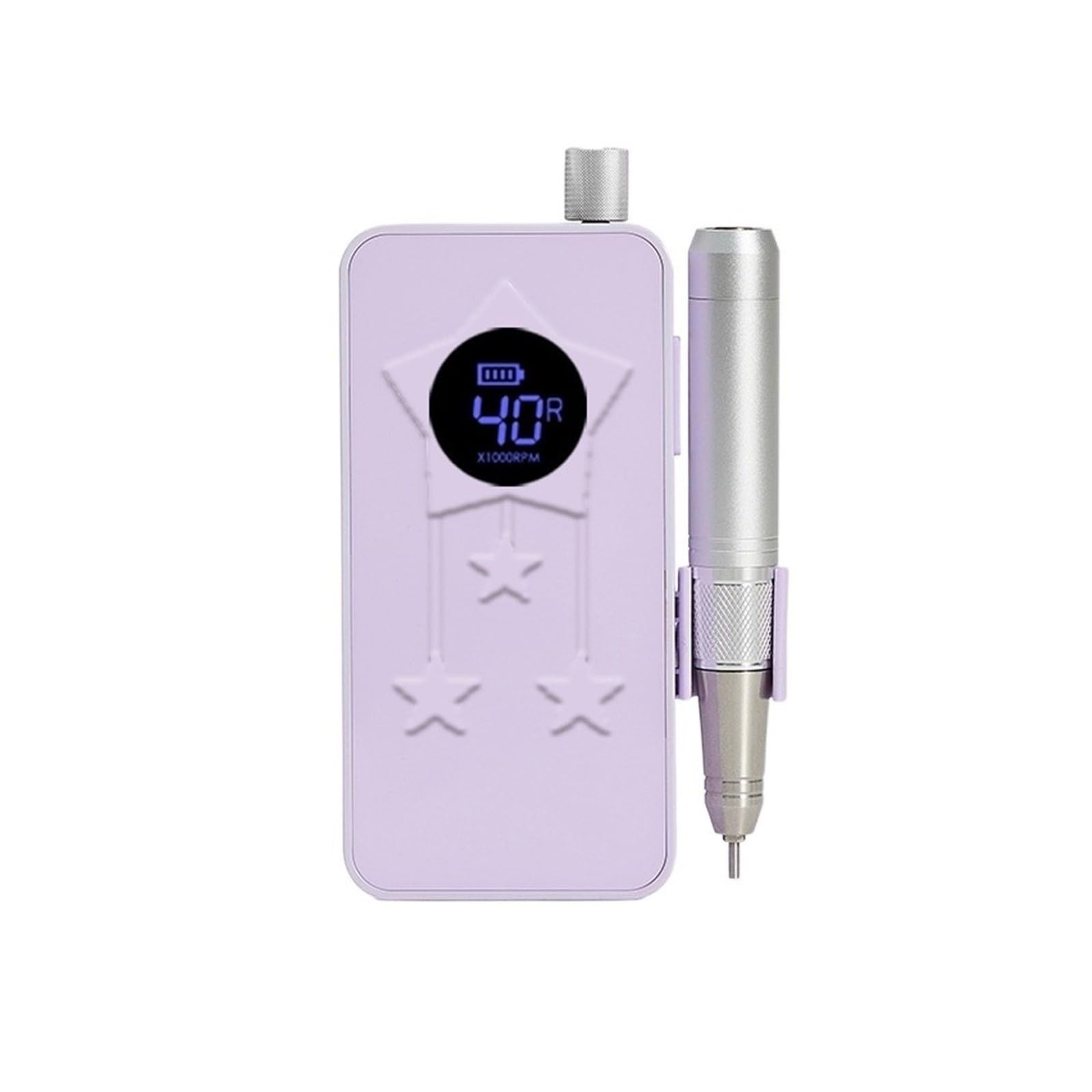 Máquina perforadora de uñas, Lijadora inalámbrica recargable con taladro de uñas 40000RPM para manicura menor ruido(Purple)
