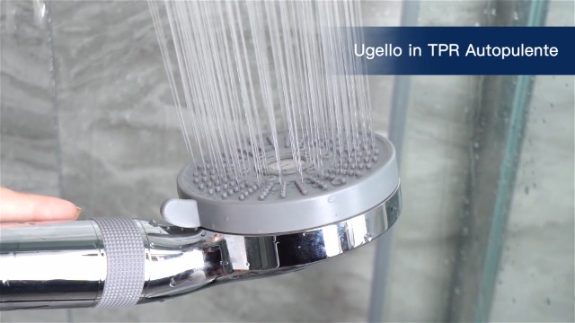 Soffione Doccia Soffione ad Elica ad alta Pressione Soffione Anticalcare Ruotabile a 360° Contiene 3 Pezzi di Cotone PP, 3 Guarnizioni Anticalcare, 1 Guarnizione a 4 Colori a Risparmio Idrico(giallo