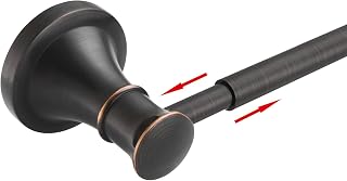 BESy Adjustable 16-26 Inch Oil Rubbed Bronze Towel Bar - Rustproof Stainless Steel Wall Mount Bathroom Holder