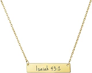 Memgift Christian Bar 𝐍𝐞𝐜𝐤𝐥𝐚𝐜𝐞 Bible Verse Faith Jewelry Baptism Christmas Birthday 𝐆𝐢𝐟𝐭 𝐟𝐨𝐫 𝐖𝐨𝐦𝐞𝐧