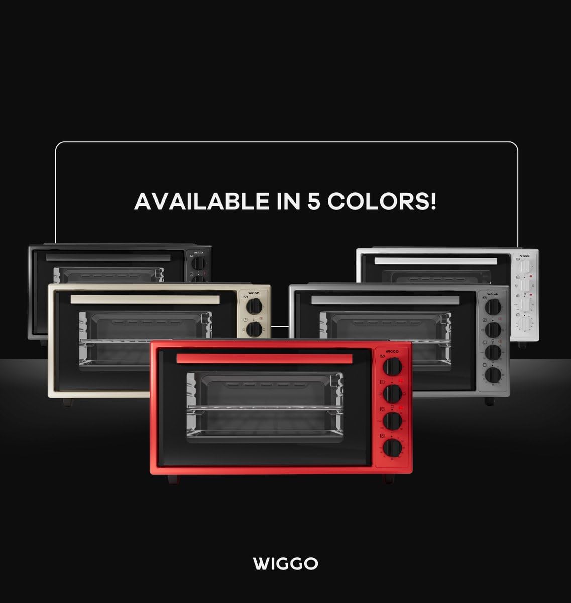 Wiggo Minihorno con placa de cocción 2000 W 45 litros 6 en 1 funciones gris