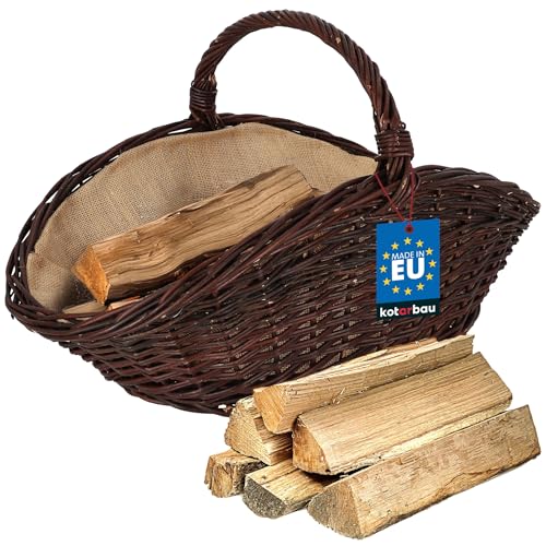 KOTARBAU® Weidenkorb für Brennholz - Holzkorb für Kaminholz -...