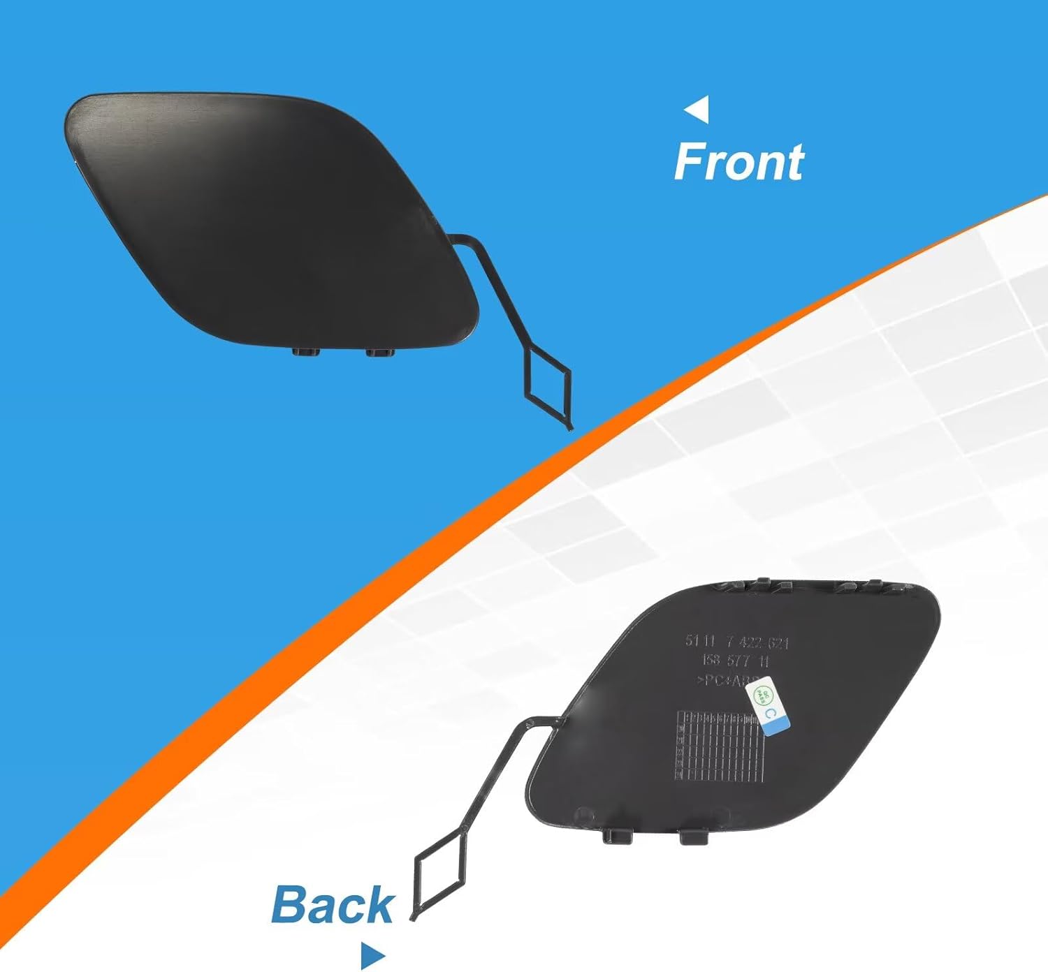 Car Front Bumper Tow Hook Cover Cap Towing Eye Fit for BMW 3 Series G20 Sedan G21 Wagon Fit 316d 318dX 2019 2020 2021 2022 (Snow Mountain White) 51118496520 Only Suitable for Standard Package Edition