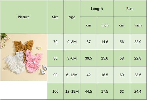 Engofs Newborn Baby Girl Lace Romper Boho Clothes Floral Princess Dress 1St Birthday Photoshoot Cake Smash Outfit Beige 0-3 Months #TOP6