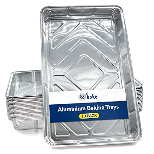 Ebake Aluminiumfolien-Behälter (10 Tabletts), Back- und Kochfolienbehälter, gefriergeeignet und wiederverwendbar/recycelbar (32 cm x 20 cm x 3,3 cm) Cover