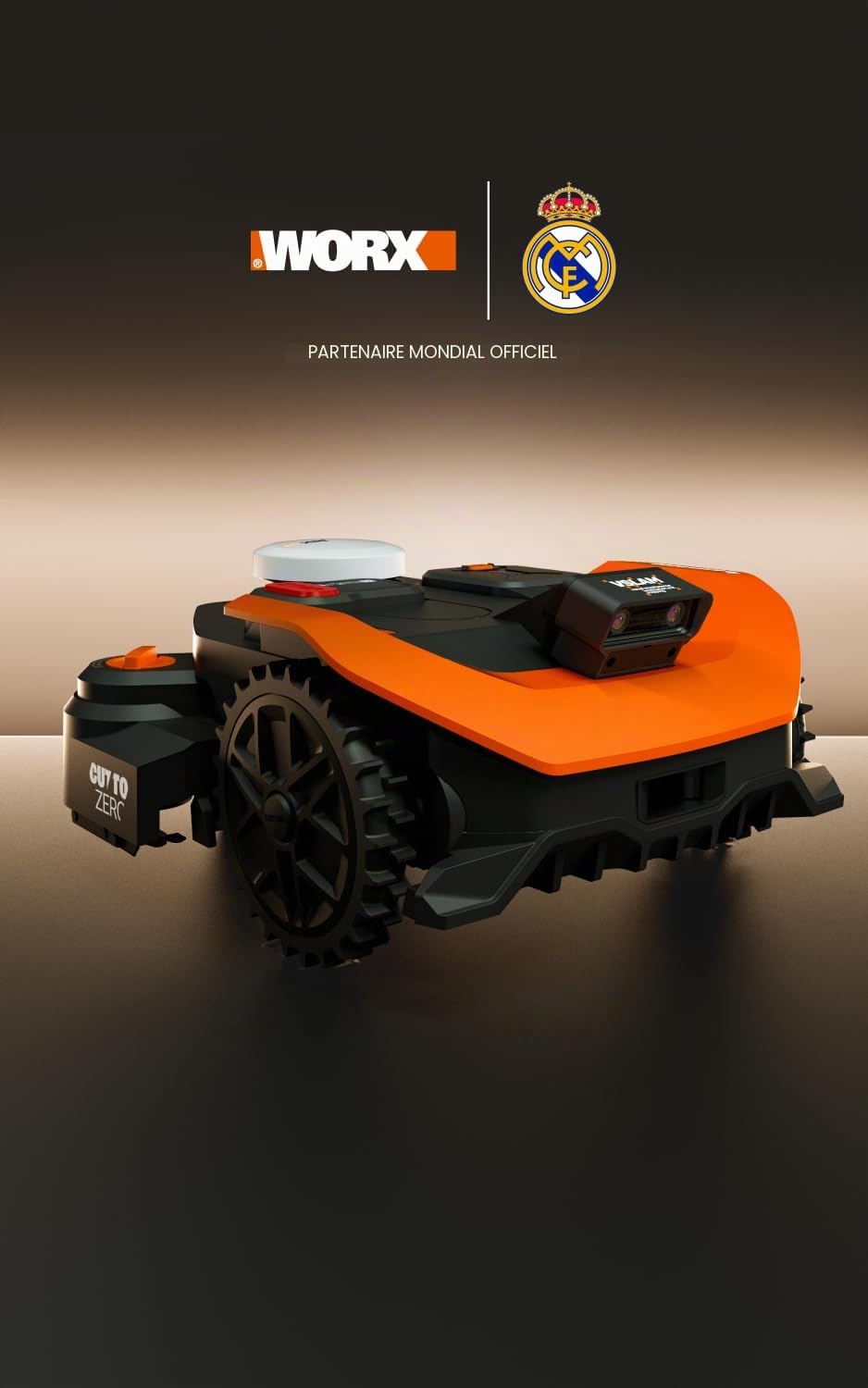 WORX Vision Cloud 2WD WR312E Robot Tondeuse 1200 m² sans Fil périphérique + Garage (évitement d'obstacles par IA, Navigation VSLAM + RTK, cartographie Auto, contrôle Via app, Cut-to-Zero)