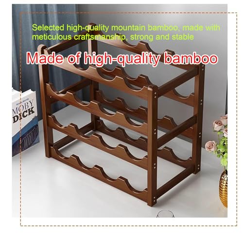 Soporte para botellas de vino de bambú resistente para encimera miniatura 3