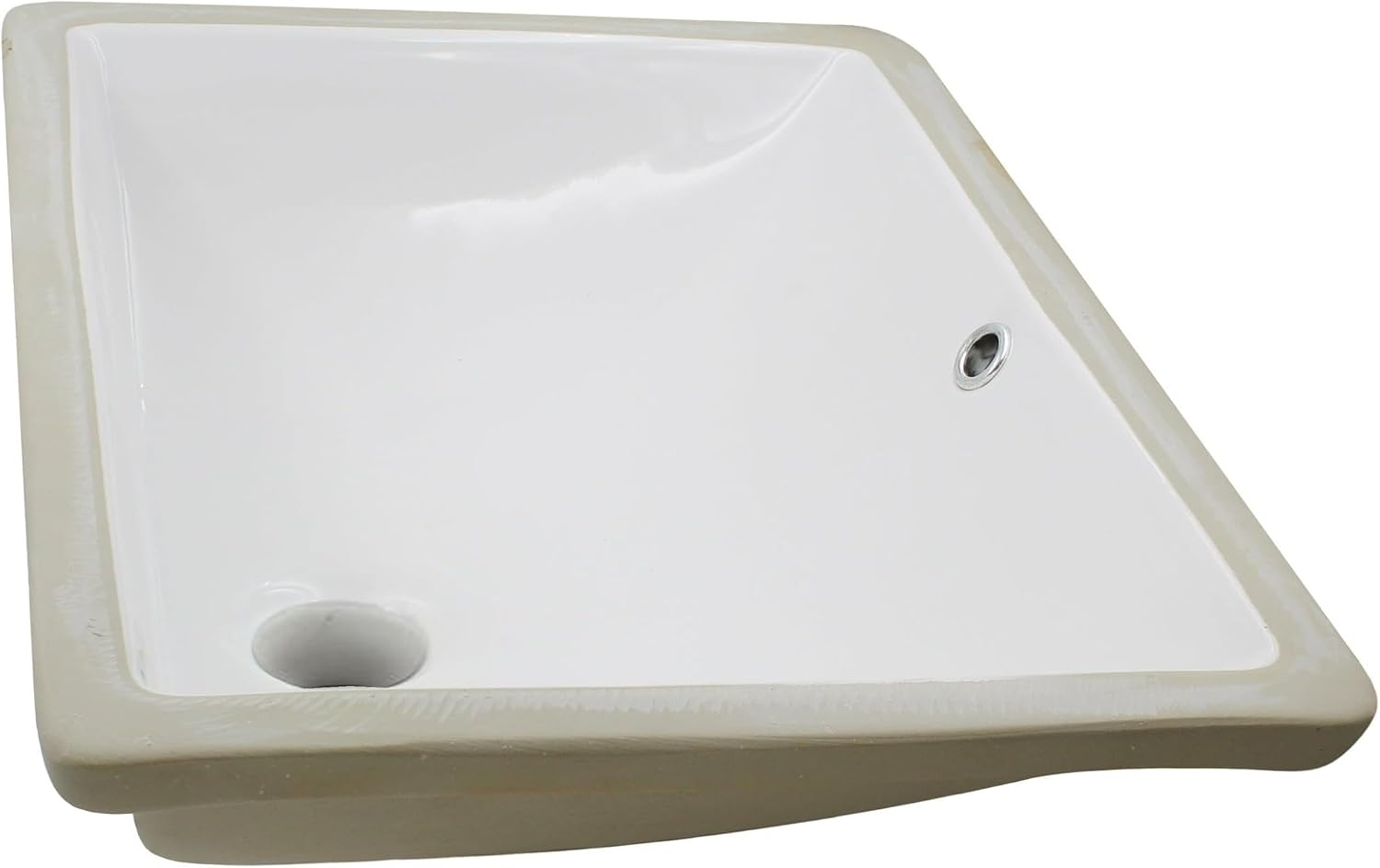 Miseno MBS-NP-U233921 21" Rectangular Porcelain Undermount Bathroom Sink with Overflow and Pop-Up Drain Assembly - Polished White/Brushed Nickel Drain
