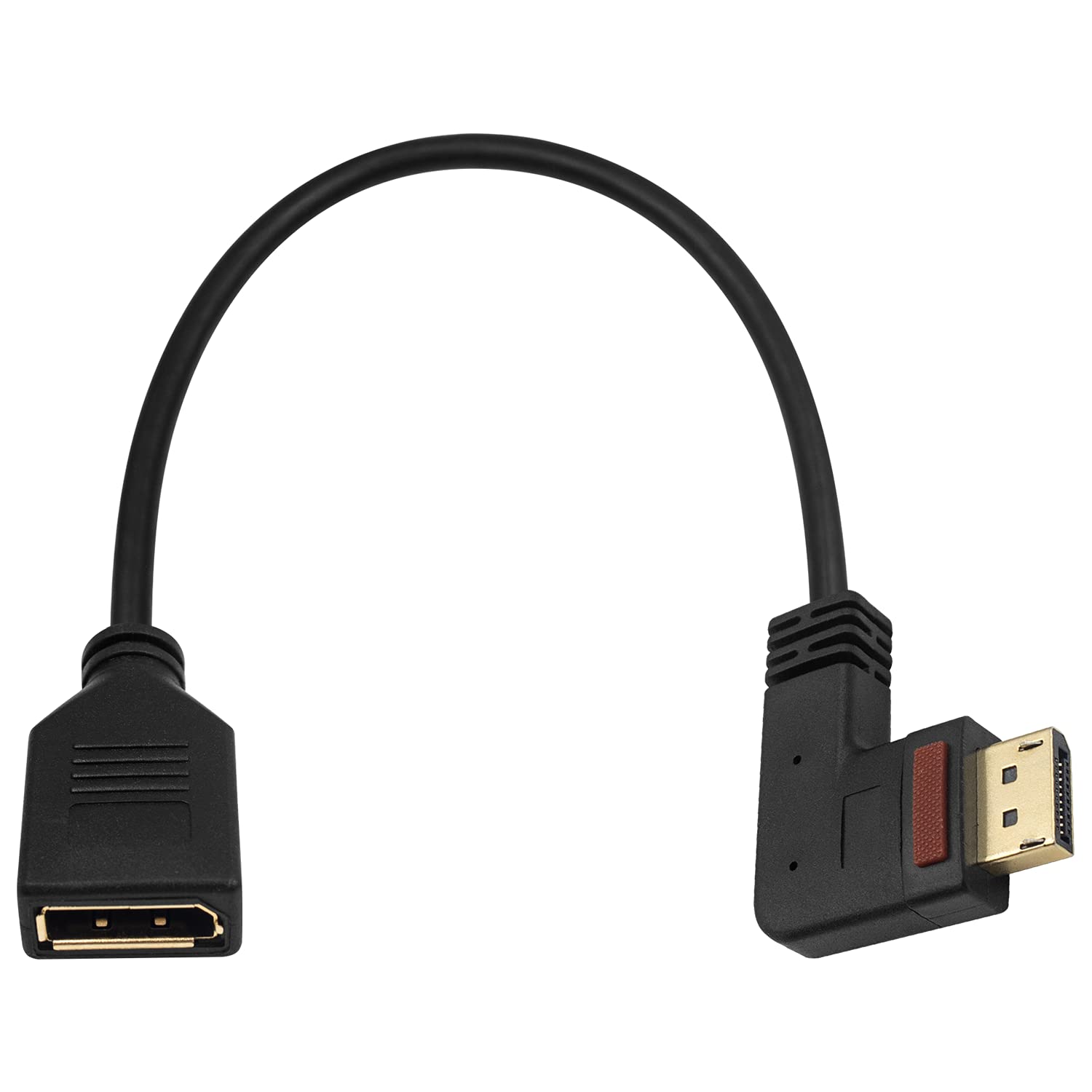Poyiccot Displayport Extension Cable, 90 Degree Left Angle DisplayPort to DisplayPort Cable Male to Female DP to DP Extension Cable for PC, Laptop, TV etc -12inch/ 30cm (Left Angle Dispalyport)