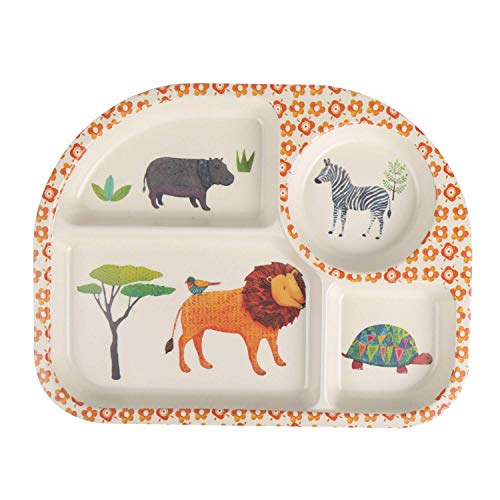 Shopwithgreen 7Pcs/Set Bamboo Kids Dinnerware Set - Children Dishes - Food Plate Bowl Cup Spoon Fork Set Dishware, Cartoon Tableware, Dishwasher Safe Kids Healthy Mealtime, Bpa Free #TOP2