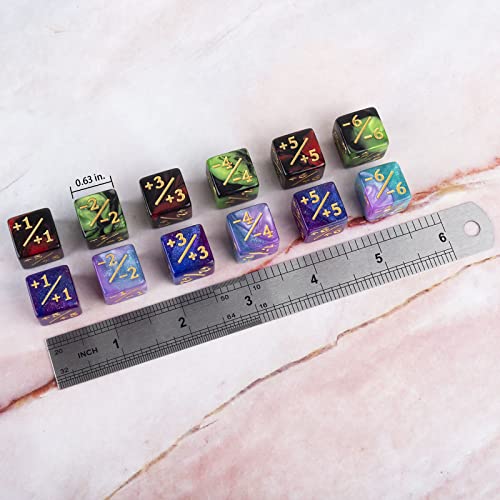48 Pcs Magic The Gathering Token Dice Counters Marble Cube D6 Dice Loyalty Dice Compatible With Mtg Card Gaming Accessories Ccg Creature Stats, 4 Colors #TOP2