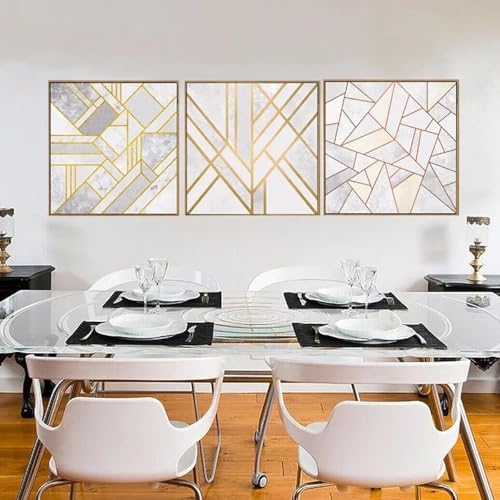 Sublimez un mur vide grâce à cette peinture sur toile abstraite dorée de grand format