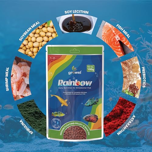 Image of Medium Floating Fish Food Pellets 100g | 5.5mm Pellet Size | Highly Digestible & Nutritious Fish Feed for All Aquarium Fish