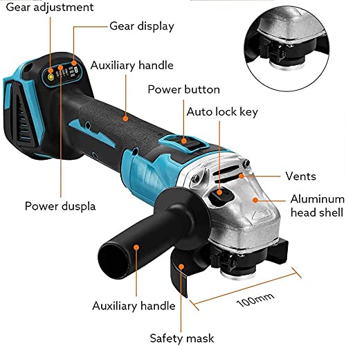 Quilty Lithium Battery Brushless Mini Angle Grinder, Rechargeable Disc Grinder Cordless Angle Grinder 125Mm Small Cutting Machine Household Lithium Electric Angle Grinder 18V Lithium Battery 800W #TOP6