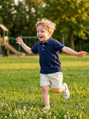 Image of Volunboy Baby Boy Summer Clothes Short Sleeve Polo Shirts Shorts Set Pique Beach Outfits