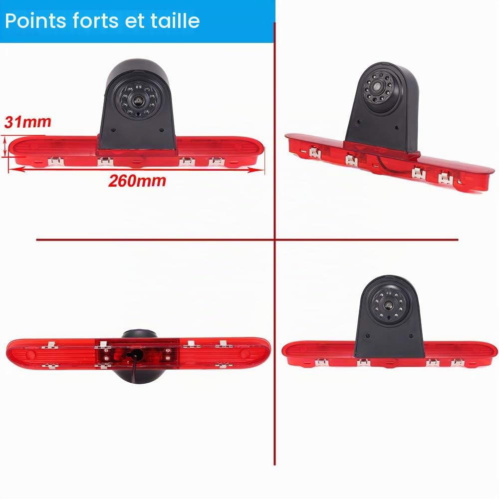 Voiture Troisième monté sur Le Toit Haut caméra lumière de Frein Vue arrière Voiture de Vision Camera de Recul pour Citroen Dispatch Toyota Proace Peugeot Expert Traveller Van 3 Transporter