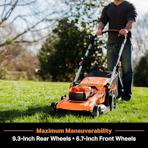 Image of LawnMaster 48V MAX Electric Lawn Mower, 19-inch Brushless Cordless Lawn Mower with 2X24V MAX 4.0Ah Battery and a Dual Charger-CLMF4819A