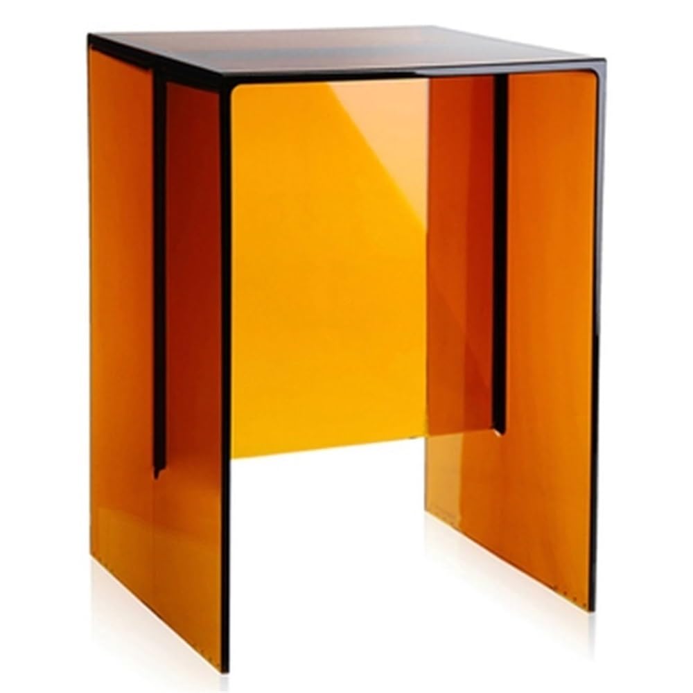 SXZenSpace Modern Acrylic Coffee Table, Sofa Side Dining Accent Nightstand for Living Room, Bedroom, Bathroom(Brown)