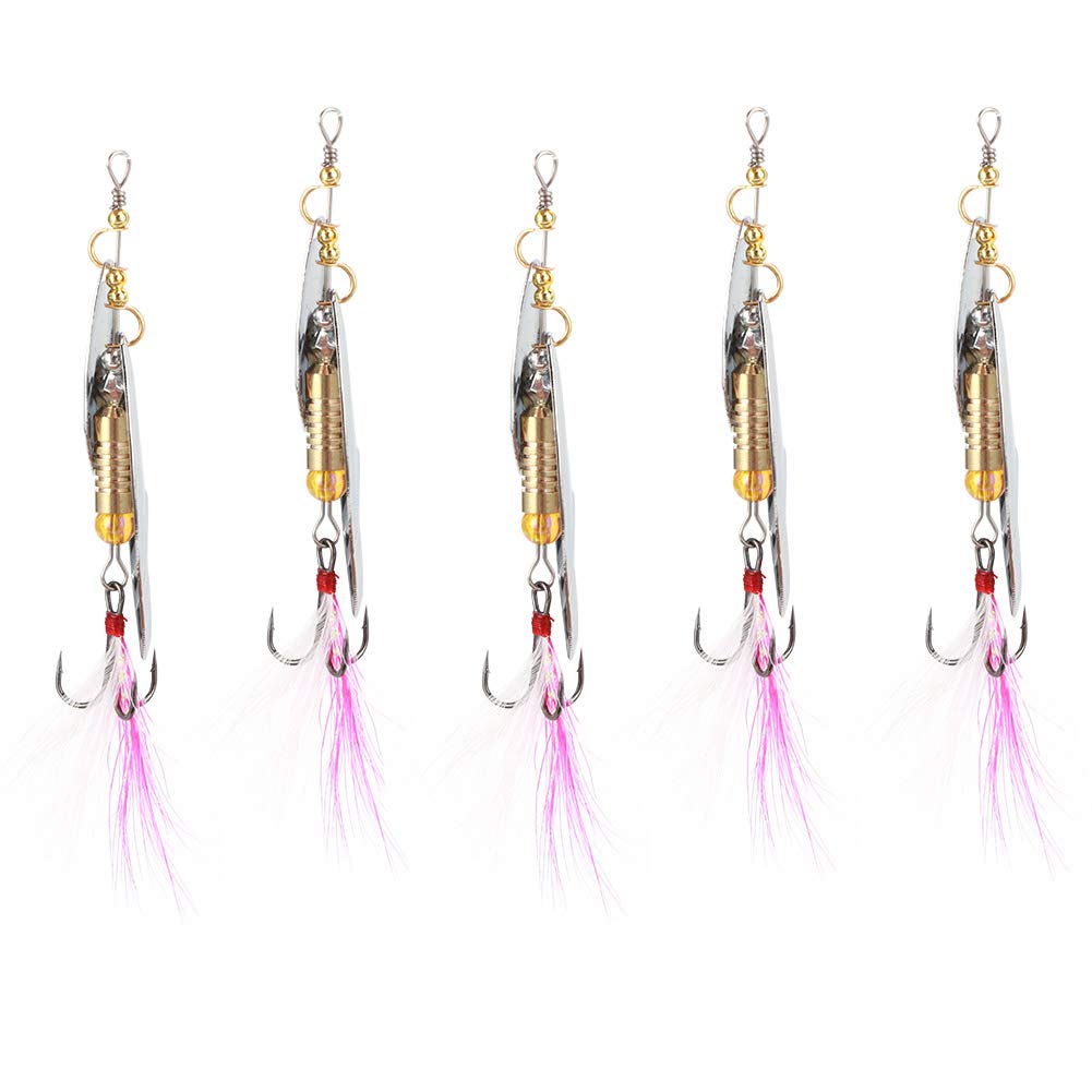 Fishing Tackle, Rotation Fishing Lure, Lifelike Swimming Movements 5PCS for Angle Fishing Enthusiasts Wild Fishing Sea Fishing(7G)