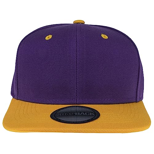 Image of Gelante Snapback Hats for Men - Flat Bill Brim Baseball Cap Hat - Plain Blank Adjustable