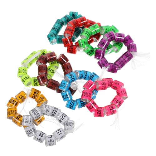 VICASKY 100Pcs Colorful Bird Foot Rings Leg Bands for Homing Pigeons Easy Identification for Poultry Breeding Mixed Colors for Use