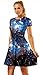 Sister Amy Women's Galaxy Printed Elastic Round Neck Sleeveless Shaping Camisole Skater A-Blue Galaxy L