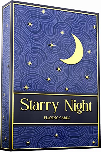 Starry Night Playing Cards, Elegant Hand-Drawn Midnight Designs And Free Card Game Ebook, Premium Deck Of Cards With Metallic Gold Ink, Cool Poker Cards, Standard Size Playin Cards For Kids And Adults #TOP28