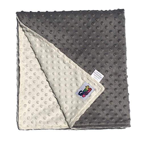 Image of Reversible Unisex Children's Soft Baby Blanket Minky Dot - (Cream /Grey)
