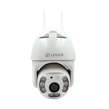 Lensor Big Clevera Real 3MP Clarity WiFi HD 1080P 8 LEDs Infrared Zoom Outdoor Camera Full-Color Night Vision Motion Traking Surveillance Camera Waterproof PTZ Rotation| SD Card Recording| Motion Tracking | IP66 Waterproof | Two Way Talk | 360 with Pan Tilt | View & Talk | Full Color Night Vision | Dustproof | AI Security Camera | IR Distance | 8 LED | lensor0101