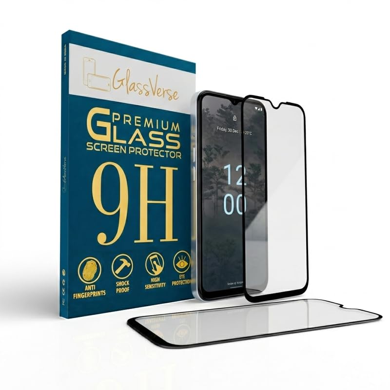 Image of GlassVerse 9H Gorilla Tempered Glass for Nokia G60 | HD Clarity Screen Protector, Ultra Strong 9H Protection, Edge to Edge, Case Friendly, Hassle-less Installation Kit Included. (Pack of 1)