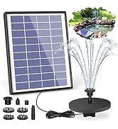 2022 Upgraded AISITIN Solar Fountain Pump, 6.5W Panel Backup 1500mAh Battery Solar Water Pump Flo...