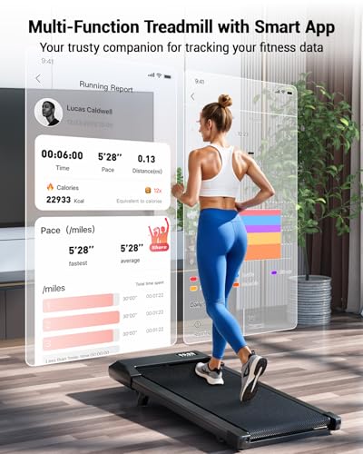 DeerRun Walking Pad Under-Desk Treadmill with 6% Incline — view 6