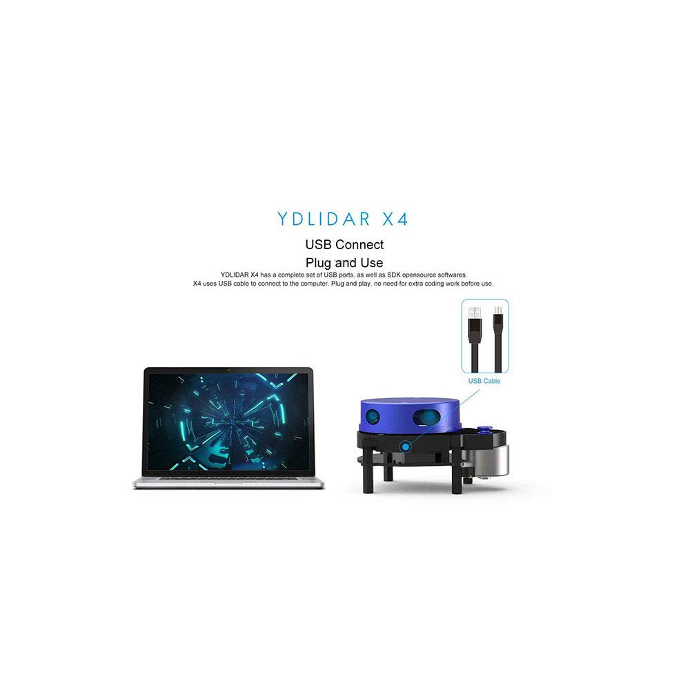 LIDAR-053 EAI YDLIDAR-X4, modulo sensore di scansione per scanner laser con un raggio di azione di 10 metri e una frequenza di scansioni di 5 Hz Lidar X4
