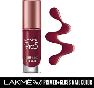 LAKMÉ 9 to 5 Primer and Gloss Nail Colour, Red Alert,6ml