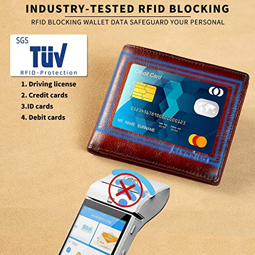 Mandiva Wallet for Men-Genuine Leather RFID Blocking Bifold Stylish Wallet With 2 ID Window (Black)3