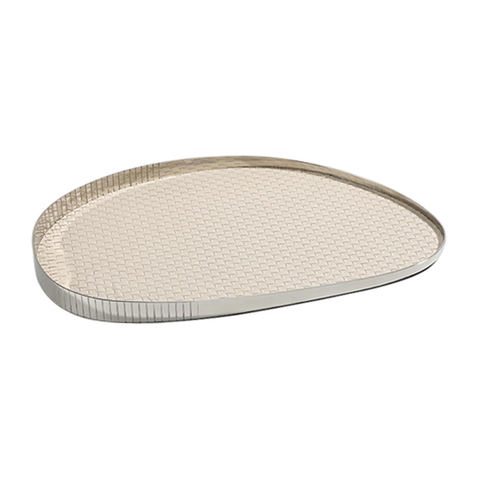 Vassoio Specchio Elegante Ovale Decorativo Vanity Portaoggetti in Metallo con Inserto in, color to 9, Piccola 36,5 X 19,5 X 2 Cm