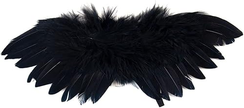 Alas de plumas de ángel, ala de ángel vintage, accesorios de fotografía de plumas negras, accesorios de costura para bebés y niños (negro)