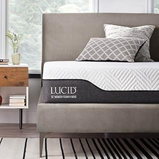 Lucid 10 Inch Queen Hybrid Mattress - Bamboo Charcoal And Aloe Vera Infused