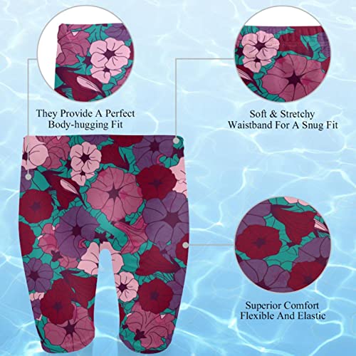 Jammers de natación para hombre con estampado de flores tropicales rosadas 2