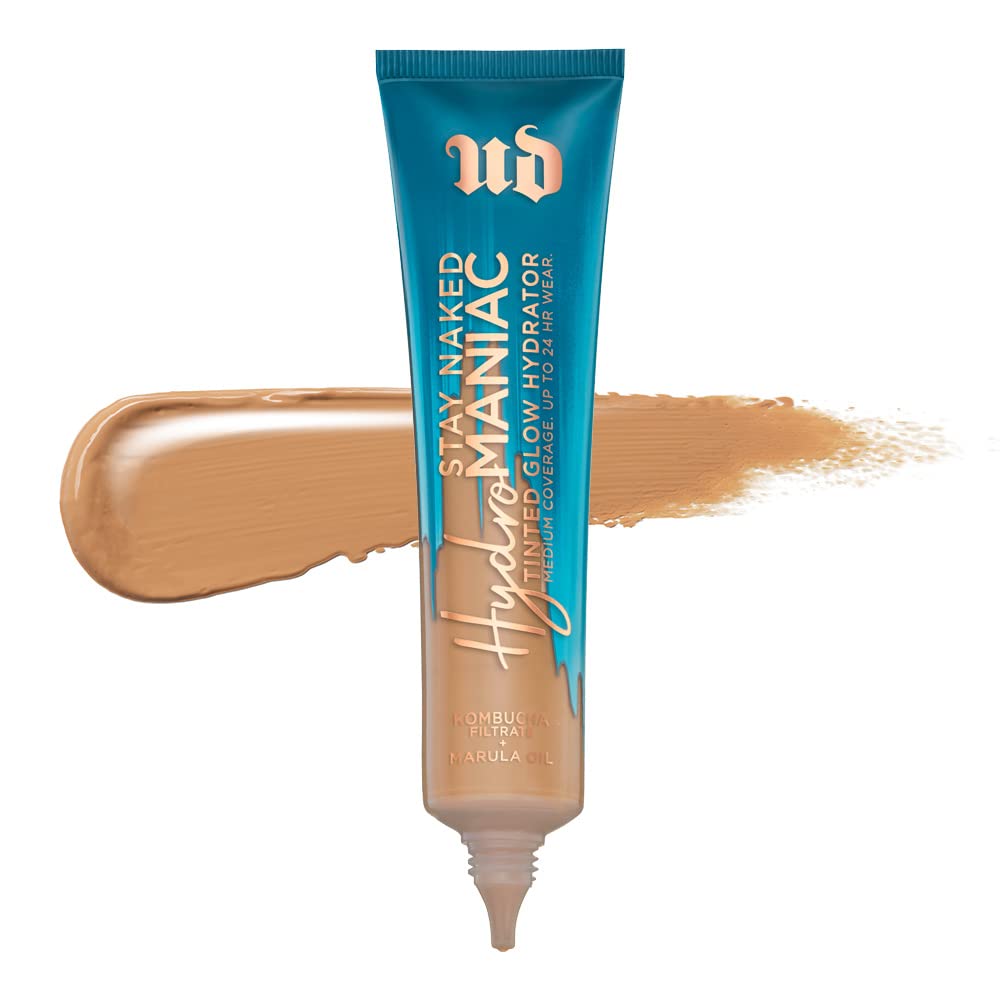 Urban Decay Hydromaniac Dewy Foundation (51 Medium Neutral) Hydrating Tinted Moisturizer for Dry Skin, Buildable Medium Coverage, Non-comedogenic, Vegan, Cruelty-free